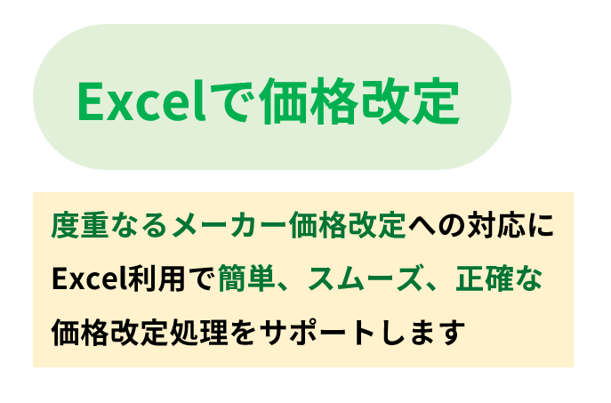 << Excelで価格改定 >> 新機能